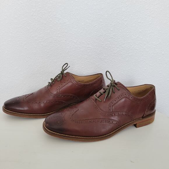 Cole Haan Men's Grand .OS Cambridge Wingtip Oxford Brown Dress Shoes Size 10 - Picture 1 of 8